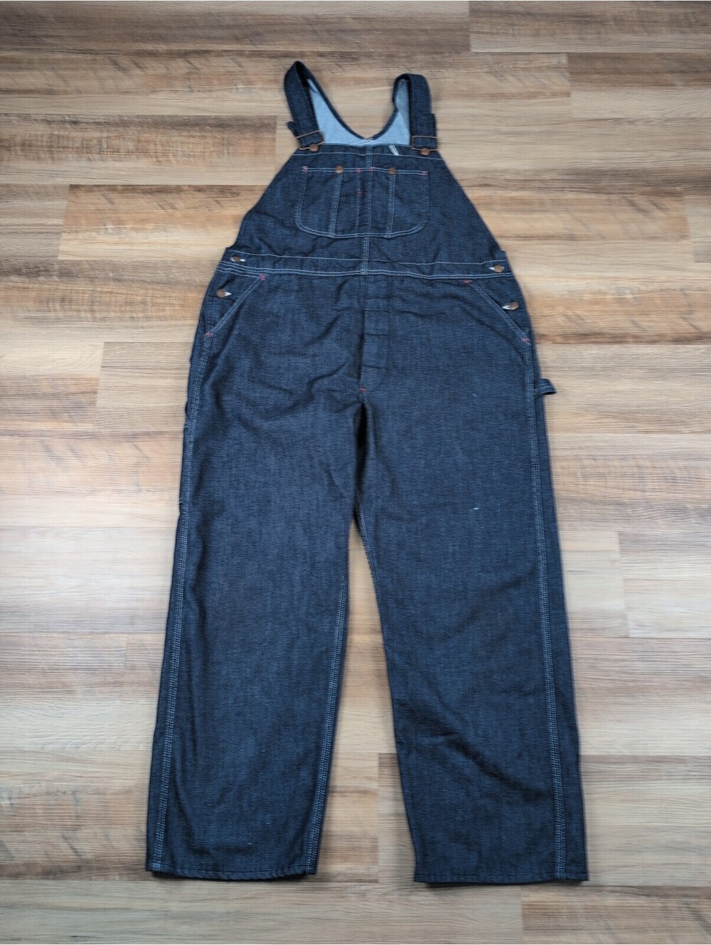 VINTAGE 70s UNISEX MONTGOMERY WARD DENIM BIB OVERALLS 44x30